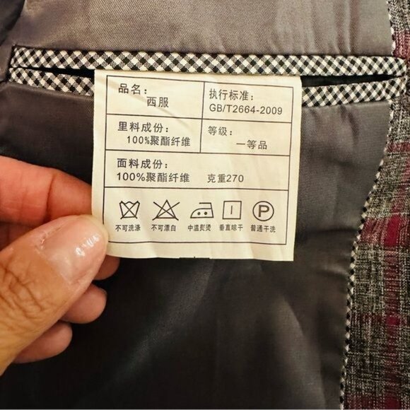 Women’s Oversized Plaid Blazer Gray & Hot Pink Size Large - Picture 8 of 9